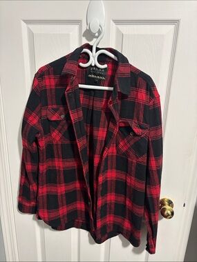 Jachs Red and Black Plaid Flannel Shirt